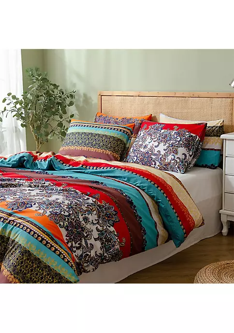 All Abundant Things Home Design Bohemian Paisley Print Duvet Cover Bedding Set 4 All Abundant Things Home Design Bohemian Paisley Print Duvet Cover Bedding Set - Image 2