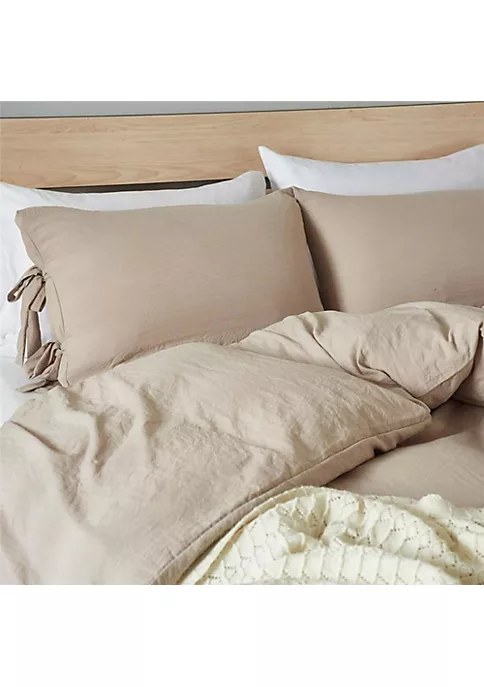All Abundant Things Home Design Tan Luxury Tie Duvet Cover With Pillow Shams 4 All Abundant Things Home Design Tan Luxury Tie Duvet Cover With Pillow Shams - Image 2