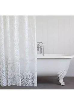 All Abundant Things Home Design Waterproof Lace Shower Curtain with Hooks