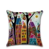 All Abundant Things Home Design Hand-Painted Vibrant Colored Village Throw Pillow Cover -Hot Sale Haggar Store Belk 1126