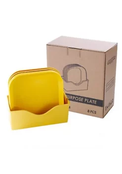 All Abundant Things Home Design Lightweight Wheat Straw Plate Set With Easy Storage Stacker- Square -Hot Sale Haggar Store Belk 1158