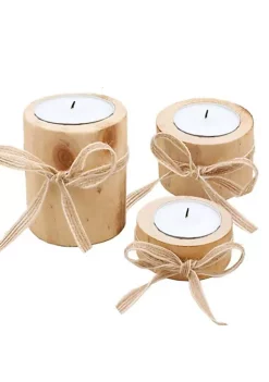 All Abundant Things Home Design Rustic Wooden Tea Light Candle Holders -Hot Sale Haggar Store Belk 1175