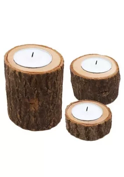 All Abundant Things Home Design Rustic Wooden Tea Light Candle Holders -Hot Sale Haggar Store Belk 1176