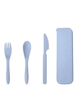 All Abundant Things Home Design Travel Utensil Set Wheat Straw Portable Dinnerware Set- Knife, Fork, and Spoon With Case -Hot Sale Haggar Store Belk 1201