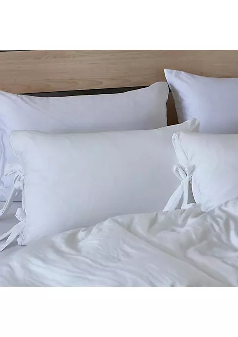 All Abundant Things Home Design Winter White Luxury Tie Duvet Cover With Pillow Shams 4 All Abundant Things Home Design Winter White Luxury Tie Duvet Cover With Pillow Shams - Image 2