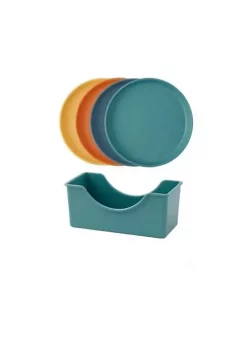 All Abundant Things Home Design Lightweight Wheat Straw Plate Set With Easy Storage Stacker -Hot Sale Haggar Store Belk 1238