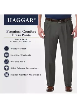 Haggar® Big & Tall Premium Comfort 4-Way Stretch Classic Fit Pleat Dress Pants -Hot Sale Haggar Store Belk 131