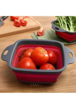 All Abundant Things Home Design Collapsible Plastic Colander Space Saving Design Square 2pcs -Hot Sale Haggar Store Belk 1311