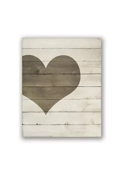 All Abundant Things Home Design Minimalistic Farmhouse Heart White Wood Canvas Wall Art Print