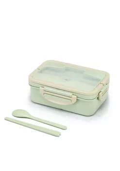 All Abundant Things Home Design Wheat Straw Lunch Box with Stainless Steel Soup Spoon and Chopsticks Leak Proof Microwave Safe (41oz/1200ml) -Hot Sale Haggar Store Belk 1370
