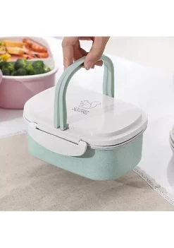 All Abundant Things Home Design Wheat Straw Two Layer With Handle Microwavable Bento Lunch Box -Hot Sale Haggar Store Belk 1376