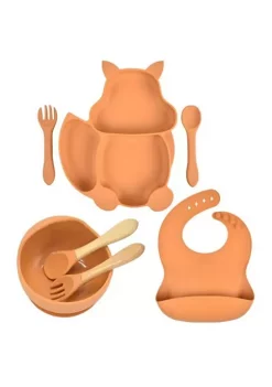 All Abundant Things Home Design Children's Tableware Suction Bowl Utensils Bib Catcher 7pcs Set- Blue -Hot Sale Haggar Store Belk 1386