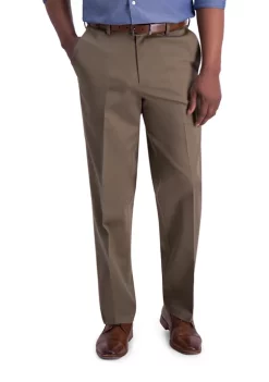 Haggar® Men's Iron Free Premium Khaki Classic Fit Flat Front Hidden Comfort Waistband Casual Pants -Hot Sale Haggar Store Belk 14