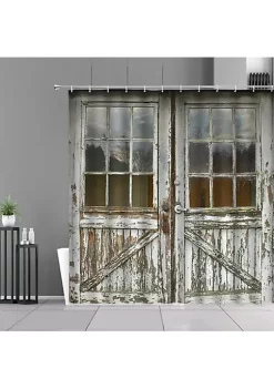 All Abundant Things Home Design Old Vintage Wood Door Waterproof Shower Curtains- Weathered Wood Windows -Hot Sale Haggar Store Belk 1418