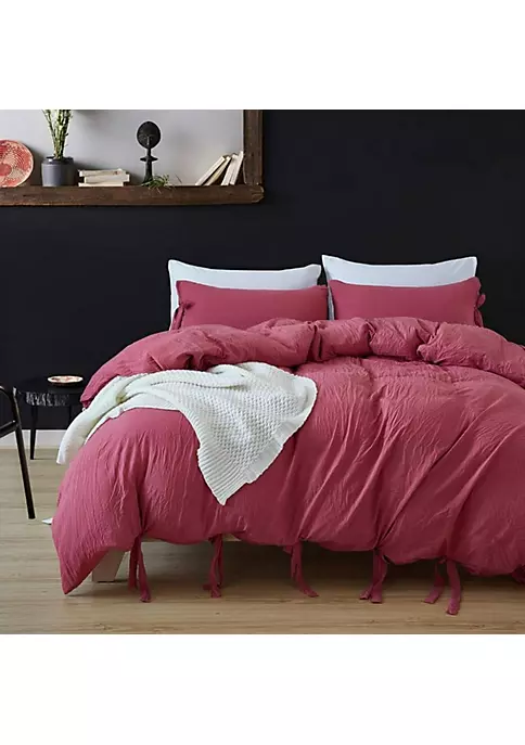 All Abundant Things Home Design Burgundy Luxury Tie Duvet Cover With Pillow Shams 3 All Abundant Things Home Design Burgundy Luxury Tie Duvet Cover With Pillow Shams