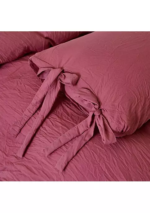All Abundant Things Home Design Burgundy Luxury Tie Duvet Cover With Pillow Shams 5 All Abundant Things Home Design Burgundy Luxury Tie Duvet Cover With Pillow Shams - Image 3