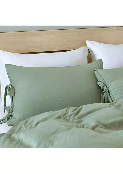 All Abundant Things Home Design Light Green Luxury Tie Duvet Cover With Pillow Shams 4 All Abundant Things Home Design Light Green Luxury Tie Duvet Cover With Pillow Shams - Image 2