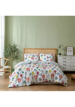 All Abundant Things Home Design Xadrez Blanco Floral Print Duvet Cover Bedding Set