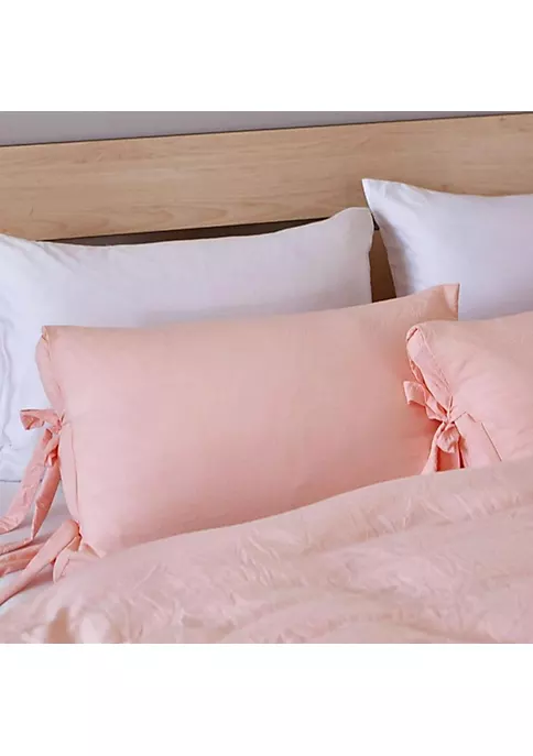 All Abundant Things Home Design Pink Luxury Tie Duvet Cover With Pillow Shams 4 All Abundant Things Home Design Pink Luxury Tie Duvet Cover With Pillow Shams - Image 2