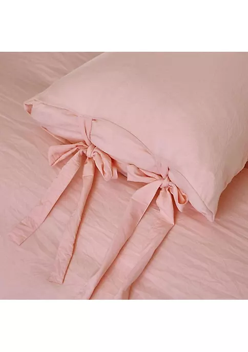 All Abundant Things Home Design Pink Luxury Tie Duvet Cover With Pillow Shams 5 All Abundant Things Home Design Pink Luxury Tie Duvet Cover With Pillow Shams - Image 3