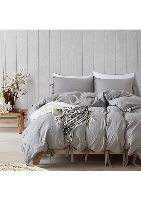 All Abundant Things Home Design Light Grey Luxury Tie Duvet Cover With Pillow Shams 3 All Abundant Things Home Design Light Grey Luxury Tie Duvet Cover With Pillow Shams