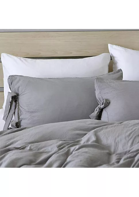 All Abundant Things Home Design Light Grey Luxury Tie Duvet Cover With Pillow Shams 4 All Abundant Things Home Design Light Grey Luxury Tie Duvet Cover With Pillow Shams - Image 2