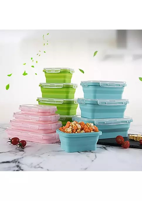 All Abundant Things Home Design Collapsible Space Saving Food Storage Containers Set- 4 pcs 4 All Abundant Things Home Design Collapsible Space Saving Food Storage Containers Set- 4 pcs - Image 2