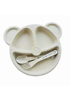 All Abundant Things Home Design Bear Meal Plate With Separate Food Spaces 3pcs Set