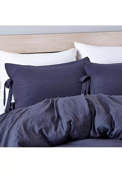 All Abundant Things Home Design Navy Blue Luxury Tie Duvet Cover With Pillow Shams 4 All Abundant Things Home Design Navy Blue Luxury Tie Duvet Cover With Pillow Shams - Image 2