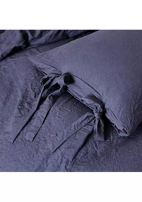 All Abundant Things Home Design Navy Blue Luxury Tie Duvet Cover With Pillow Shams 5 All Abundant Things Home Design Navy Blue Luxury Tie Duvet Cover With Pillow Shams - Image 3