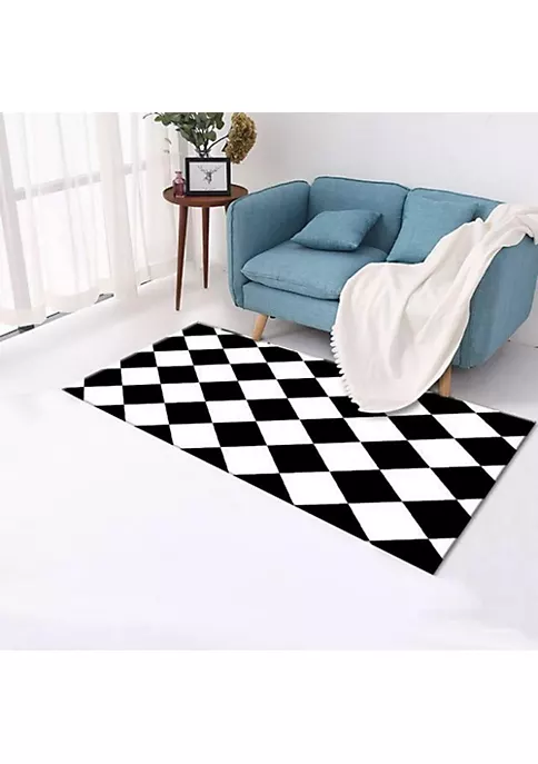 All Abundant Things Home Design Checkers Anti-Fungal Area Rug With Non-Slip 3 All Abundant Things Home Design Checkers Anti-Fungal Area Rug With Non-Slip