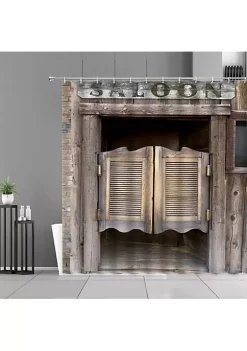 All Abundant Things Home Design Saloon Wood Door Waterproof Shower Curtains 10 All Abundant Things Home Design Saloon Wood Door Waterproof Shower Curtains -Hot Sale Haggar Store Belk 1546