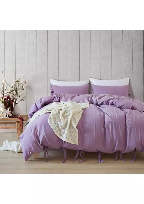All Abundant Things Home Design Lavender Luxury Tie Duvet Cover With Pillow Shams 2 All Abundant Things Home Design Lavender Luxury Tie Duvet Cover With Pillow Shams