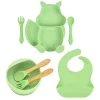 All Abundant Things Home Design Children's Tableware Suction Bowl Utensils Bib Catcher 7pcs Set- Green 1 All Abundant Things Home Design Children's Tableware Suction Bowl Utensils Bib Catcher 7pcs Set- Green -Hot Sale Haggar Store Belk 1578