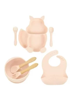 All Abundant Things Home Design Children's Tableware Suction Bowl Utensils Bib Catcher 7pcs Set- Orange -Hot Sale Haggar Store Belk 1600