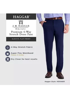 Haggar® 4 Way Stretch Slim Fit Super Flex Waistband Flat Front Dress Pants -Hot Sale Haggar Store Belk 164