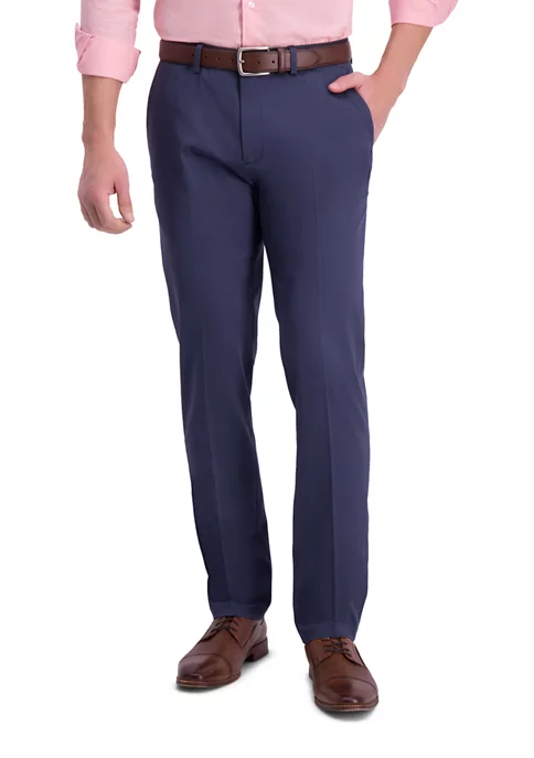 Haggar® Men's Iron Free Premium Khaki Slim Straight Fit Flat Front Hidden Comfort Waistband Casual Pants 8 Haggar® Men's Iron Free Premium Khaki Slim Straight Fit Flat Front Hidden Comfort Waistband Casual Pants - Image 6