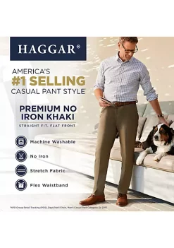 Haggar® Premium Stretch No Iron Khaki Straight Fit Flat Front Pants 15 Haggar® Premium Stretch No Iron Khaki Straight Fit Flat Front Pants -Hot Sale Haggar Store Belk 192
