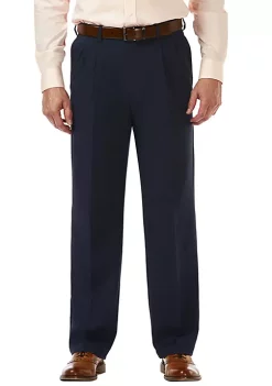 Haggar® Cool 18 Pro Classic Fit Pleat Hidden Expandable Waistband Pants