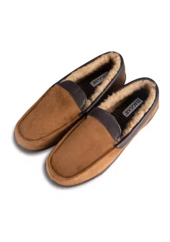 Haggar® Moccasin Slippers with Polyurethane Leather Collar -Hot Sale Haggar Store Belk 223