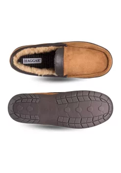 Haggar® Moccasin Slippers with Polyurethane Leather Collar -Hot Sale Haggar Store Belk 224