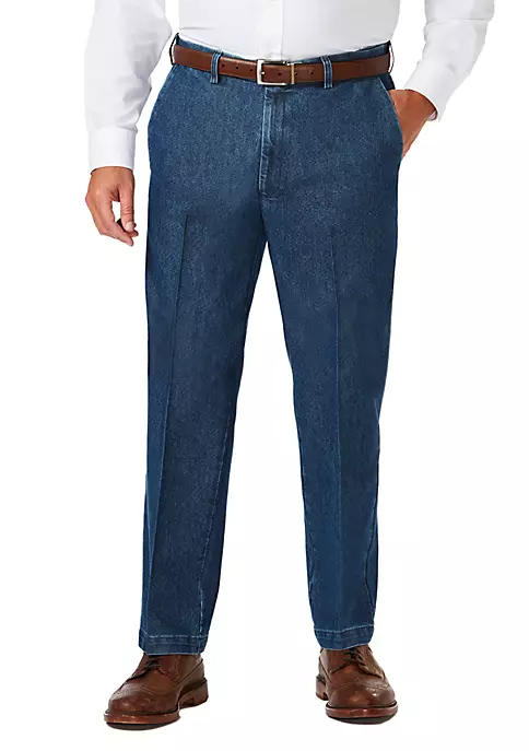 Haggar® Big & Tall Stretch Denim Classic Fit Flat Front Pants 3 Haggar® Big & Tall Stretch Denim Classic Fit Flat Front Pants