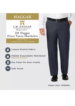 Haggar® Big & Tall J.M. Sharkskin Classic Fit Hidden Comfort Waistband Flat Front Dress Pants -Hot Sale Haggar Store Belk 293
