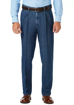 Haggar® Stretch Denim Pleated Trousers