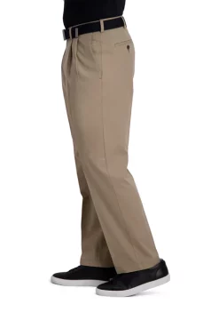 Haggar® Men's Cool Right Performance Flex Solid Classic Fit Pleat Pants -Hot Sale Haggar Store Belk 428
