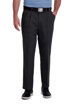 Haggar® Men's Cool Right Performance Flex Solid Classic Fit Pleat Pants -Hot Sale Haggar Store Belk 432