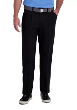Haggar® Men's Cool Right Performance Flex Solid Classic Fit Pleat Pants -Hot Sale Haggar Store Belk 436