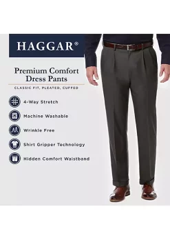 Haggar® Premium Comfort 4 Way Stretch Classic Fit Pleat Dress Pants -Hot Sale Haggar Store Belk 45