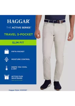 Haggar® The Active Series City Flex Traveler Slim Fit Flat Front 5-Pocket Casual Pants (Ripstop) -Hot Sale Haggar Store Belk 541