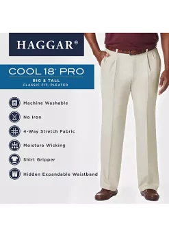 Haggar® Big & Tall Cool 18 PRO Classic Fit Pleat Pants 12 Haggar® Big & Tall Cool 18 PRO Classic Fit Pleat Pants -Hot Sale Haggar Store Belk 551